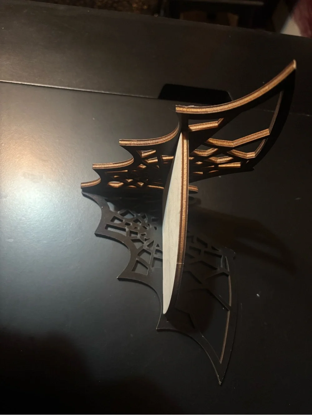 Small Bat-Shaped Decorative Wall Shelf in Black